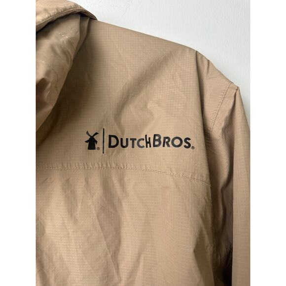 Dutch Bros Mens Medium M Nylon Hooded Employee Jacket Full Zip Windbreaker D8 - Picture 5 of 8